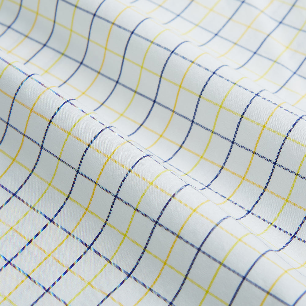 Yellow Overlay Grid Check Mayfair Shirt