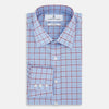 View 5 of product Blue and Burgundy Windowpane Mayfair Shirt