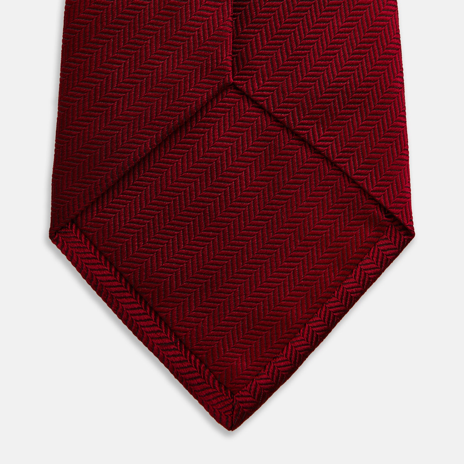 View 4 of product PLAIN HERRINGBONE BURGUNDY TIE