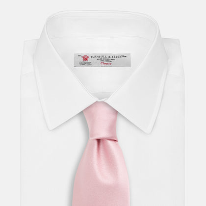 PINK PLAIN SATIN SILK TIE