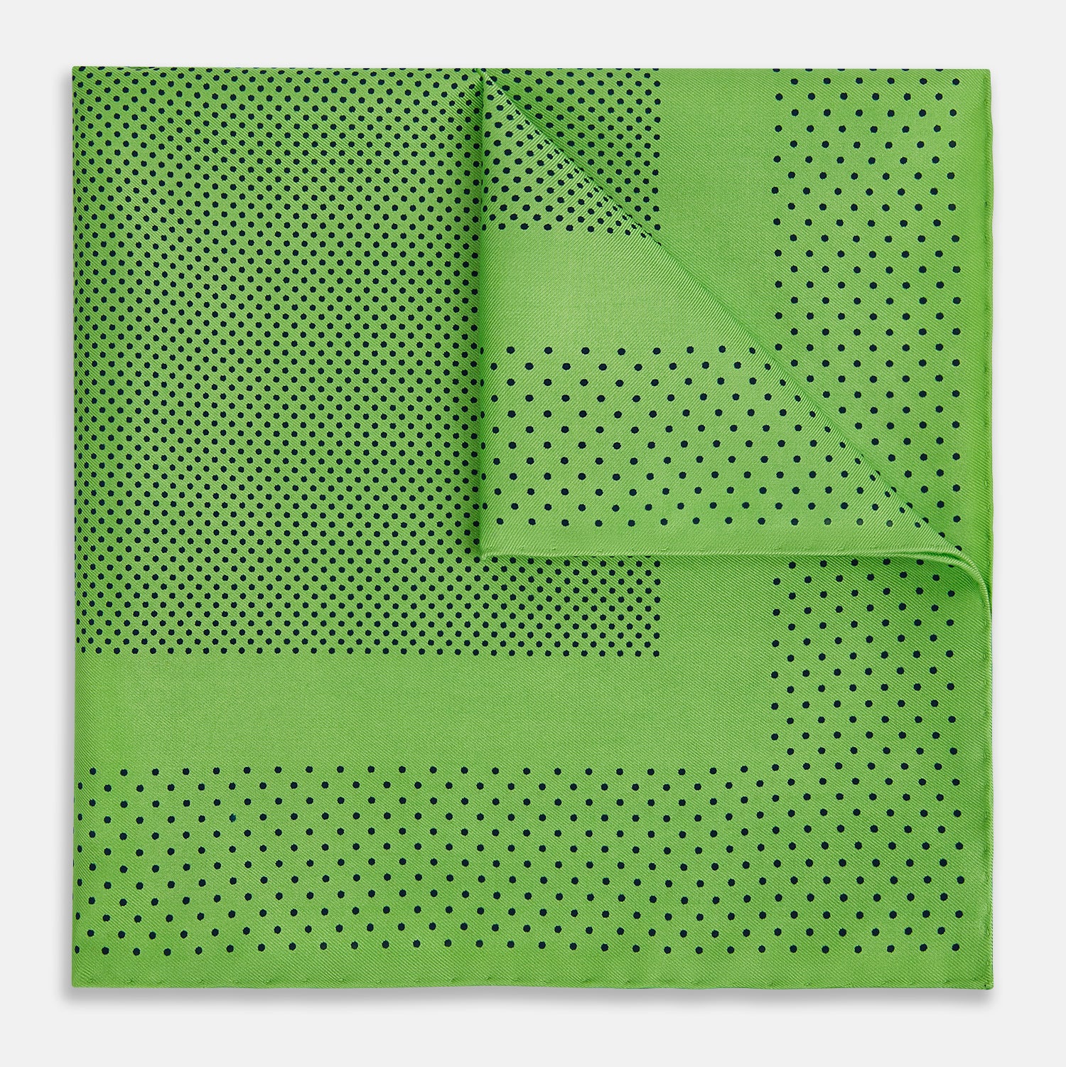 View 3 of product Fern Green Dot Silk Pocket Square