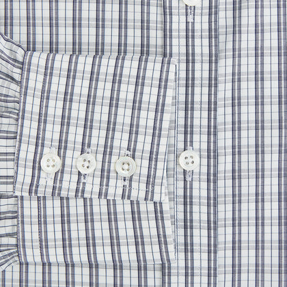 Navy Multi Check Mayfair Shirt Image 3