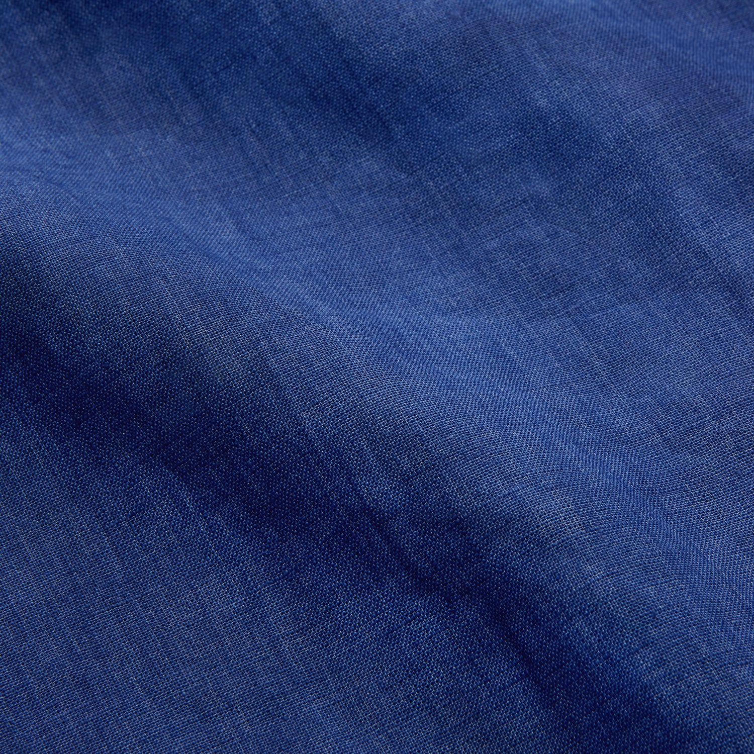 View 7 of product Plain Indigo Linen Weekend Fit Shirt with Stand Collar