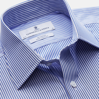 Blue and White Stripe Cotton RE-PURPOSE Mayfair Shirt Image 2