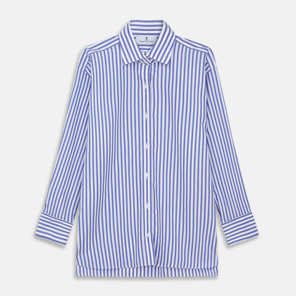 Pale Blue Candy Stripe Cotton Marlene Shirt Image 12