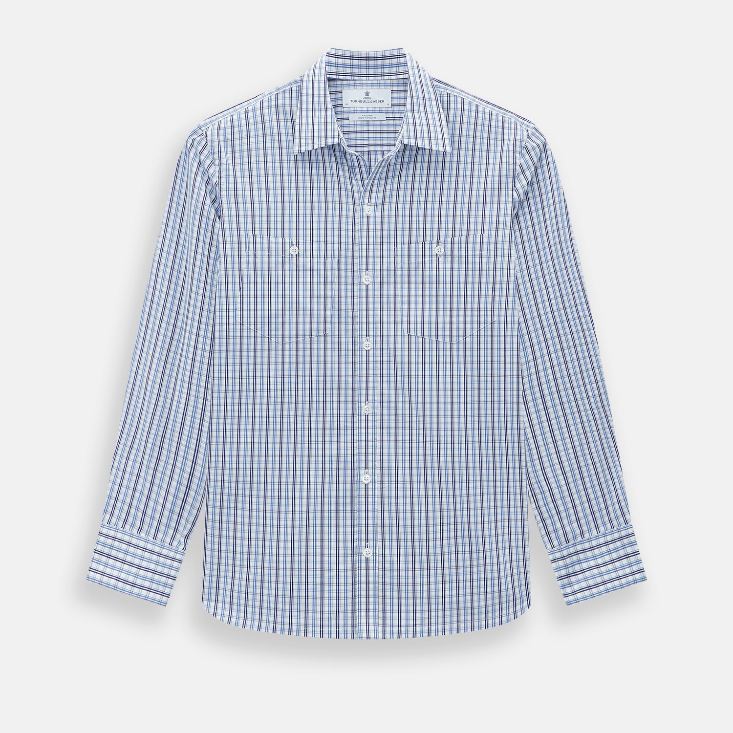 View 1 of product Blue and Navy Multi Check Piccadilly Shirt