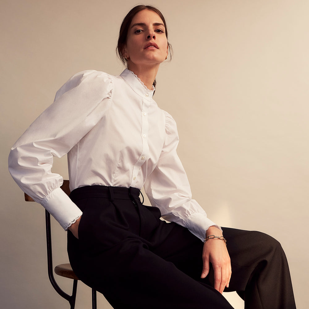 Turnbull and The Deck White Cotton Expressionist Shirt