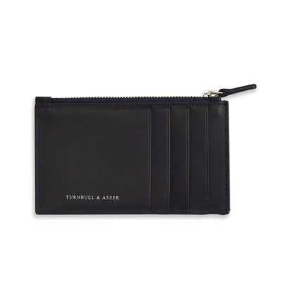 Navy Leather Zip Coin and Card Holder Image 3