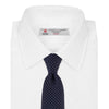 View 2 of product White and Navy Spot Printed Silk Tie