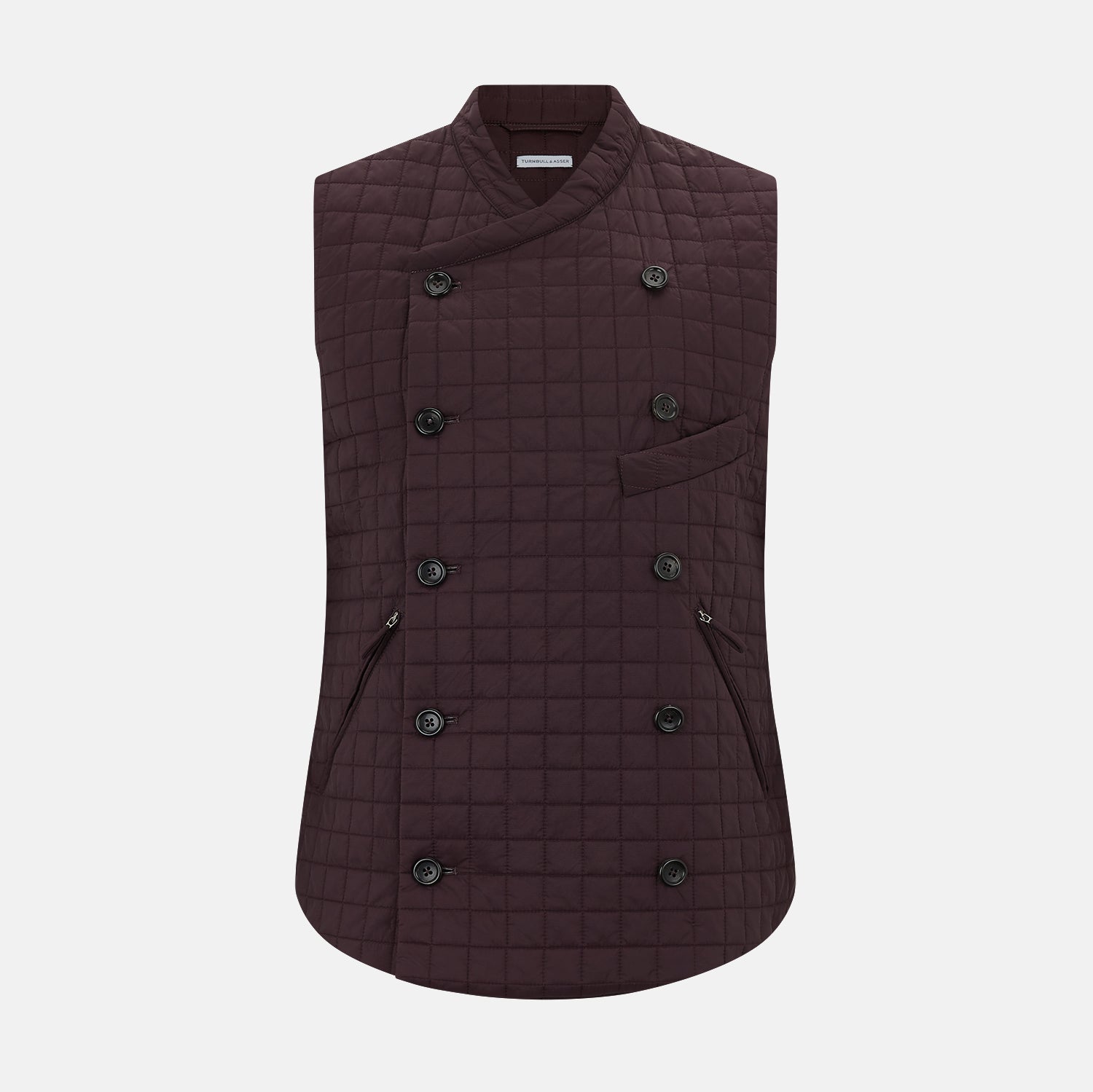 View 1 of product Burgundy Double-Breasted Quilted Gilet