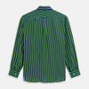 View 5 of product Green and Navy Candy Stripe Silk Weekend Fit Harold Shirt