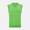 View 1 of product Bright Green V-neck Cashmere Vest