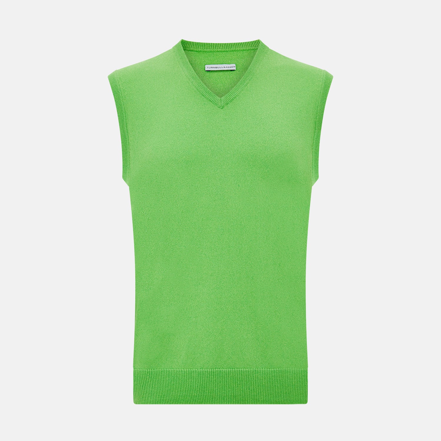 View 1 of product Bright Green V-neck Cashmere Vest