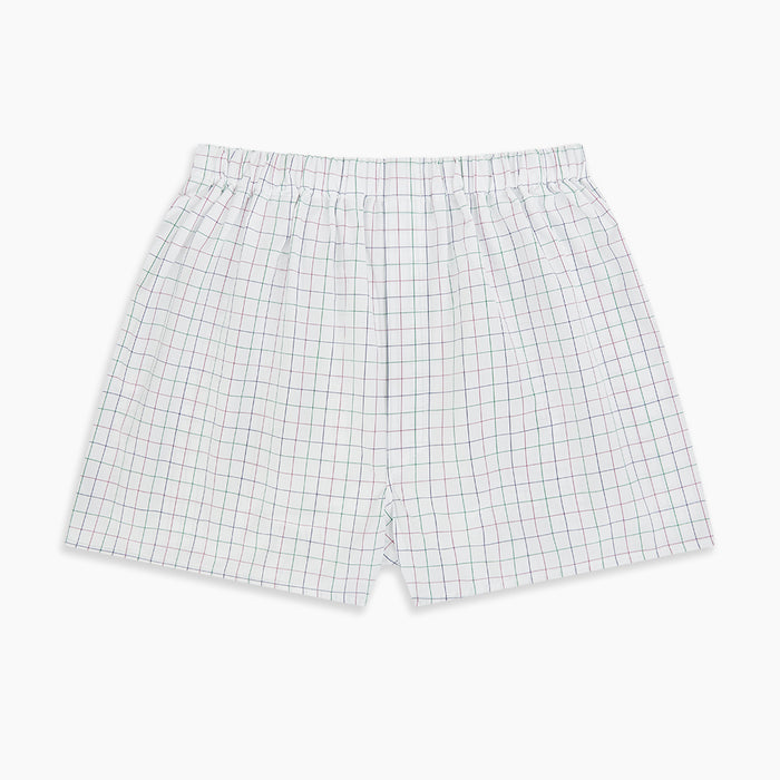 Pink Grid Check Godfrey Boxer Shorts Image 2