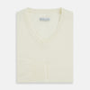 View 10 of product Cream Fine Merino V-Neck Jumper