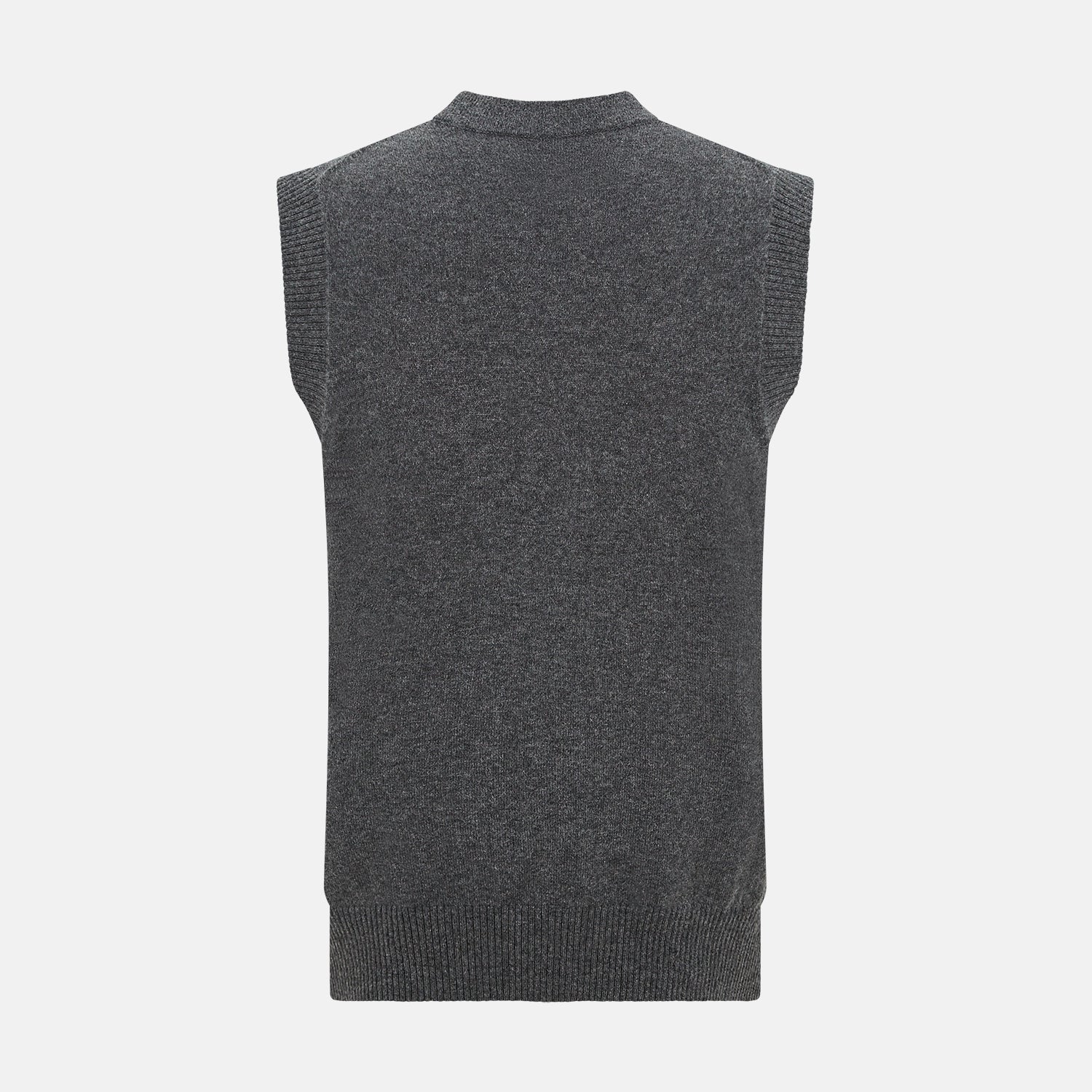 Charcoal Grey Cashmere Sleeveless Cardigan