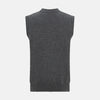 Charcoal Grey Cashmere Sleeveless Cardigan