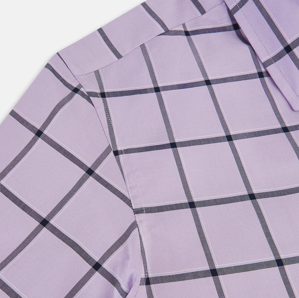 Lilac Grid Check Windsor Shirt