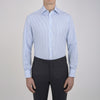 View 5 of product Light Blue Bengal Stripe Shirt with T&A Collar and Double Cuffs