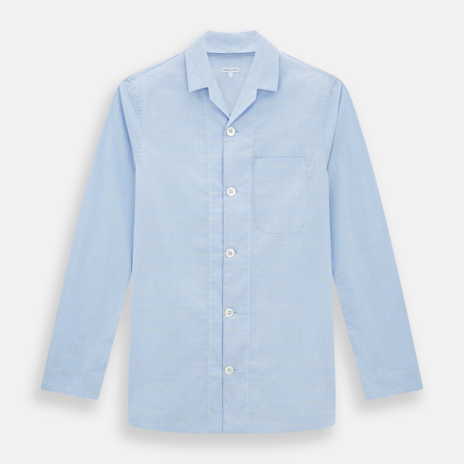 View 1 of product Blue Prince of Wales Check Pyjama Shirt