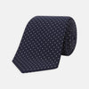 View 1 of product White and Navy Spot Printed Silk Tie