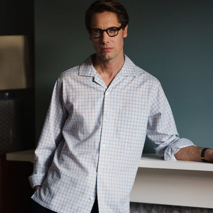 Pale Blue Multi Check Cashmerello Holiday Fit Winnington Shirt Image 6