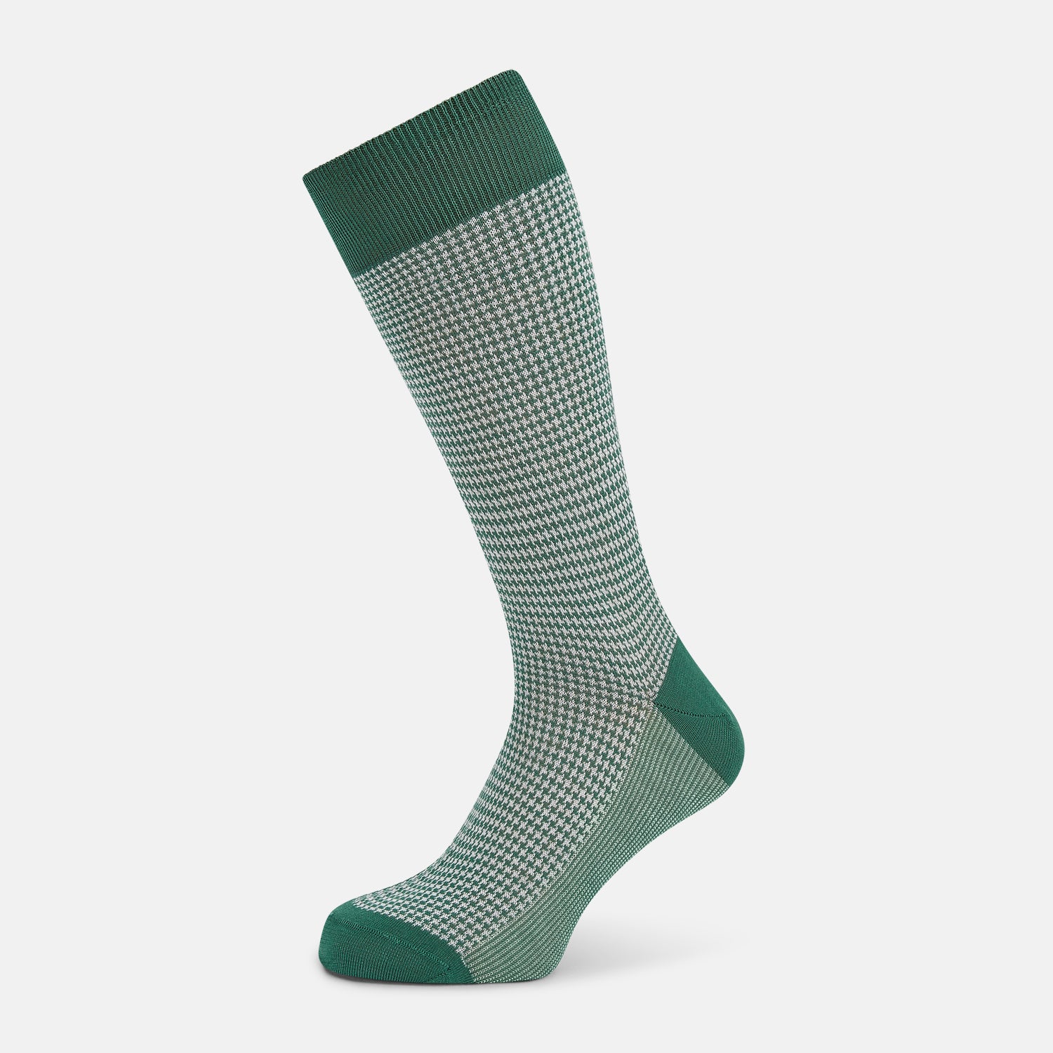 View 1 of product Ivory Houndstooth Mid-Length Socks