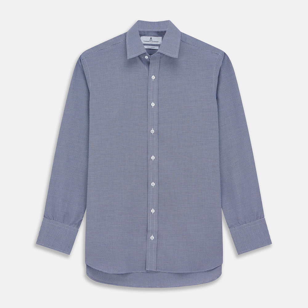 Navy Pattern Cotton Voile Regular Fit Mayfair Shirt