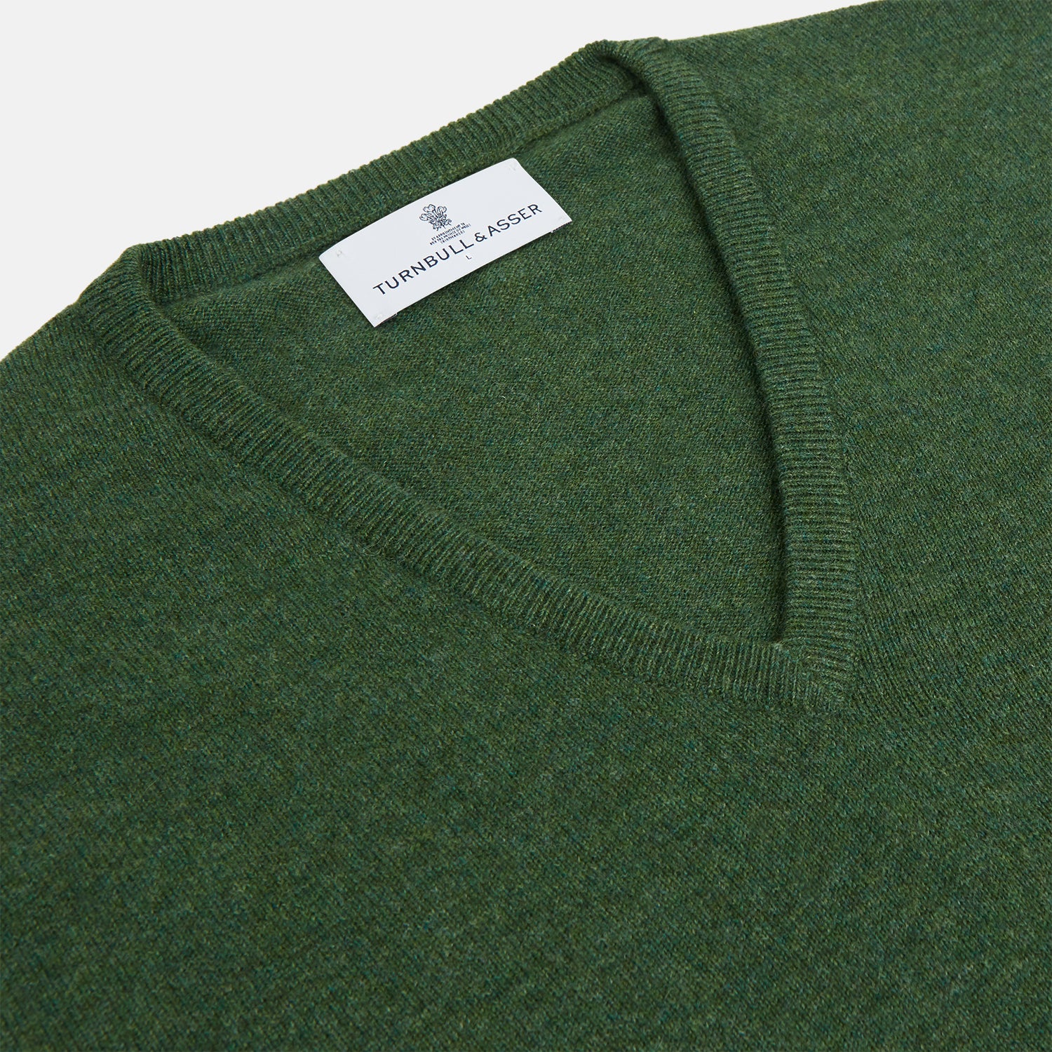 View 2 of product Green V-Neck Cashmere Jumper