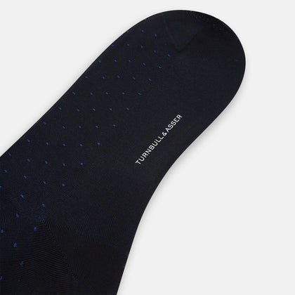 Navy/Azzurro Polka Dot Long Socks Image 2