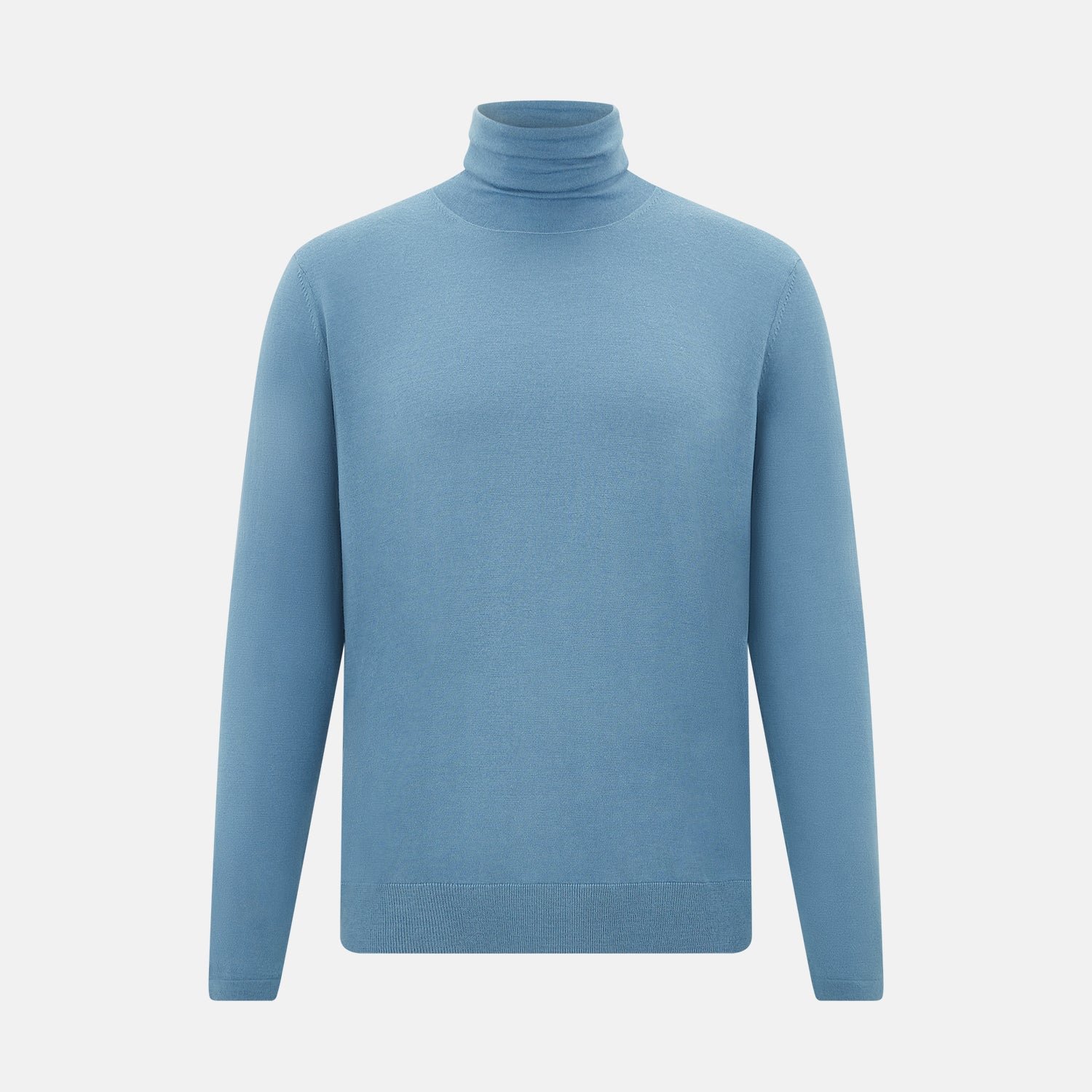View 1 of product Pale Blue Fine Merino High Neck Jumper