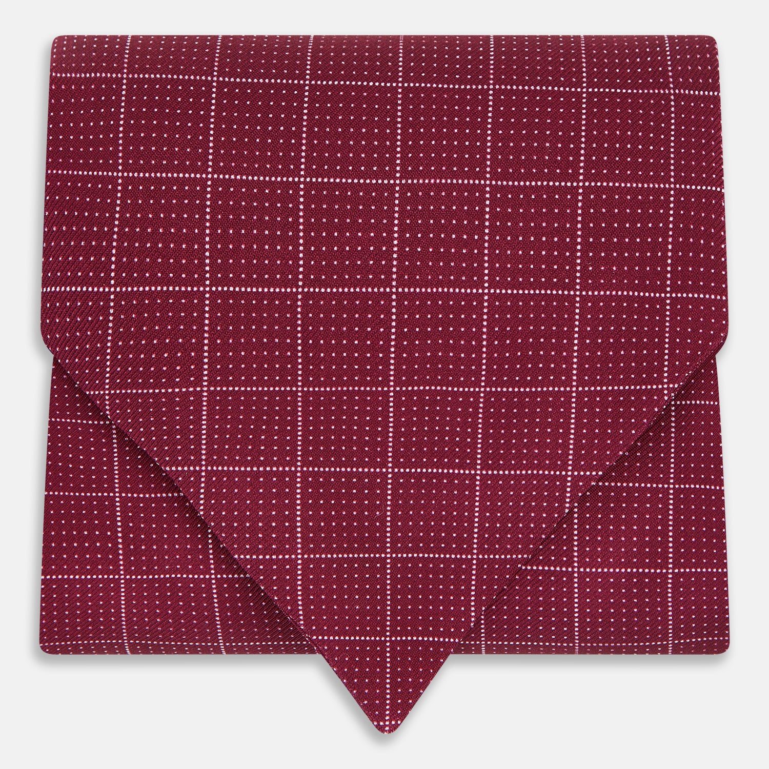 Image 1 of product Burgundy Dotted Check Pattern Printed Silk Cravat