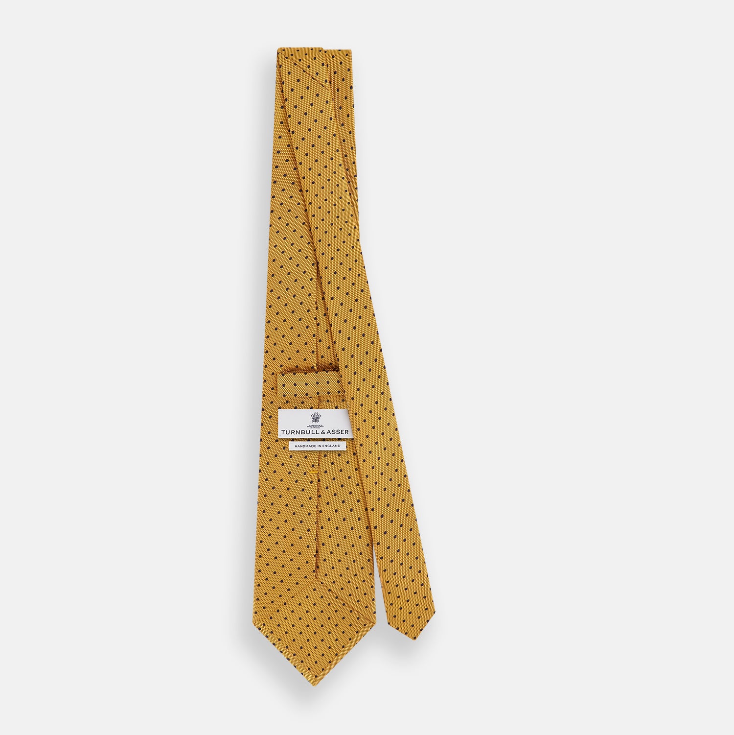 View 4 of product Navy and Yellow Micro Dot Silk Tie