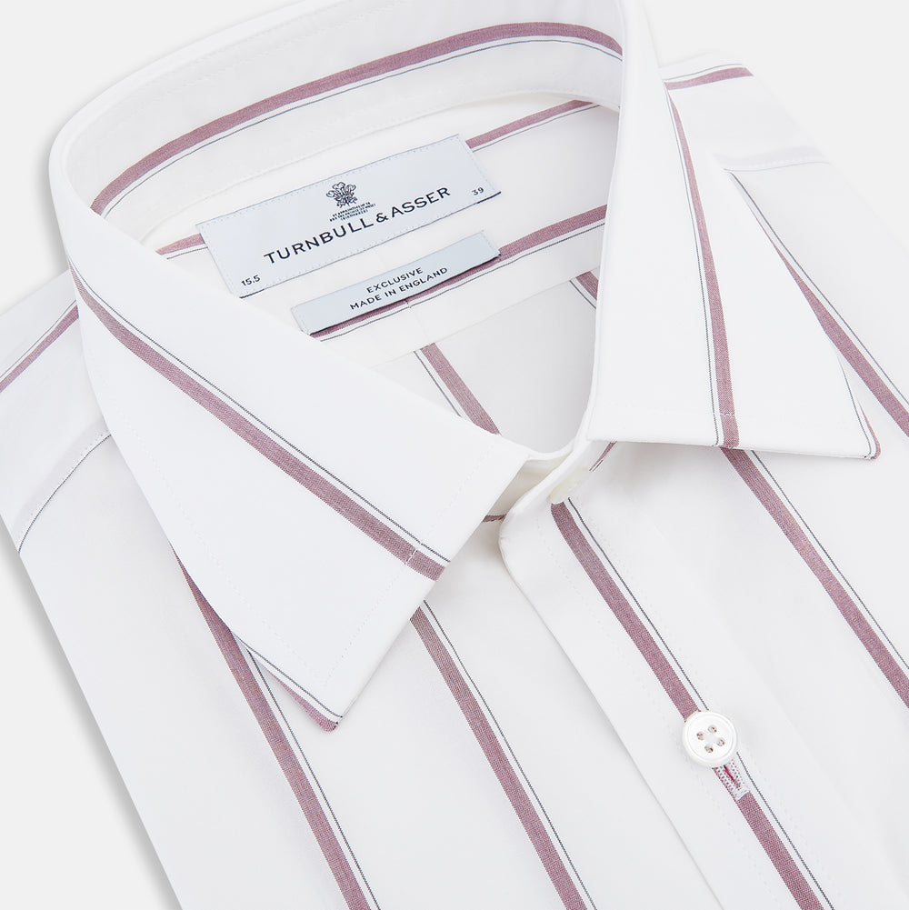 Wine Track Stripe Mayfair Shirt