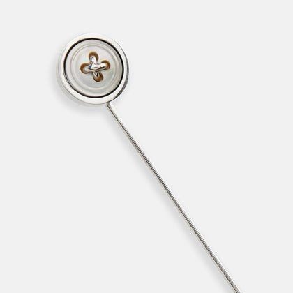 Sterling Silver White Tie Pin Image 1