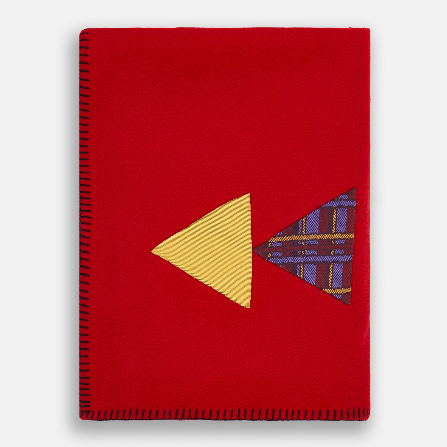 View 1 of product Red Applique Hand Stitched Lambswool Blanket