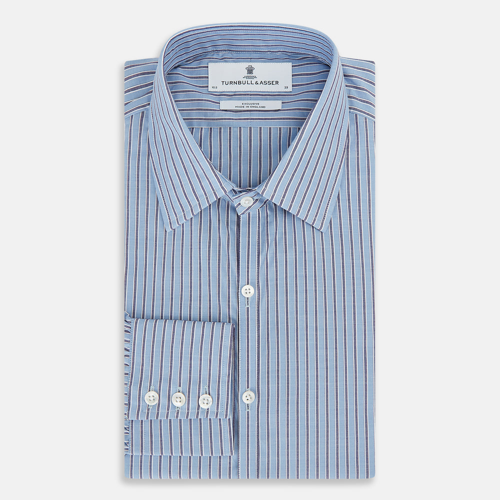 Steel Blue Ticking Stripe Westminster Shirt