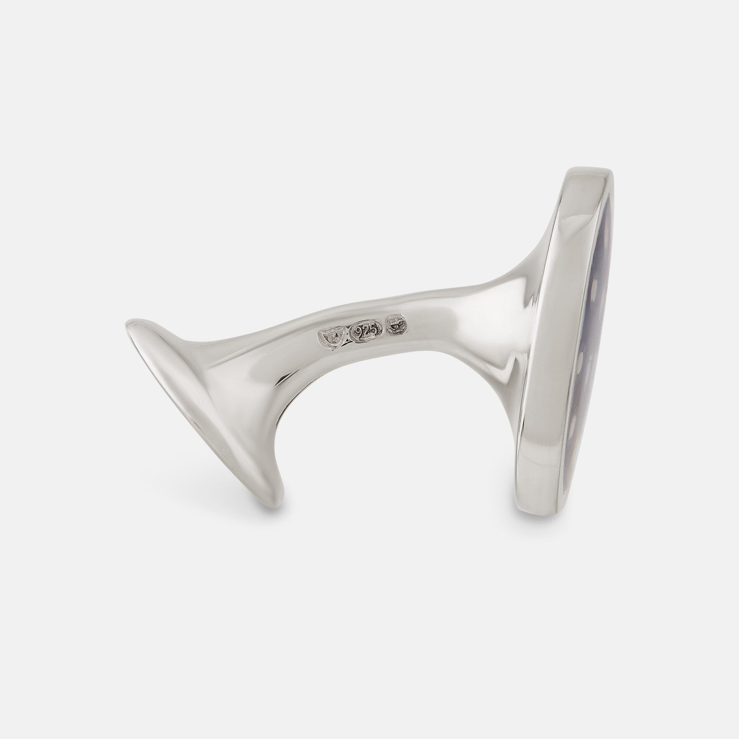 Image 2 of product Navy Spotted Circle Enamel Cufflinks