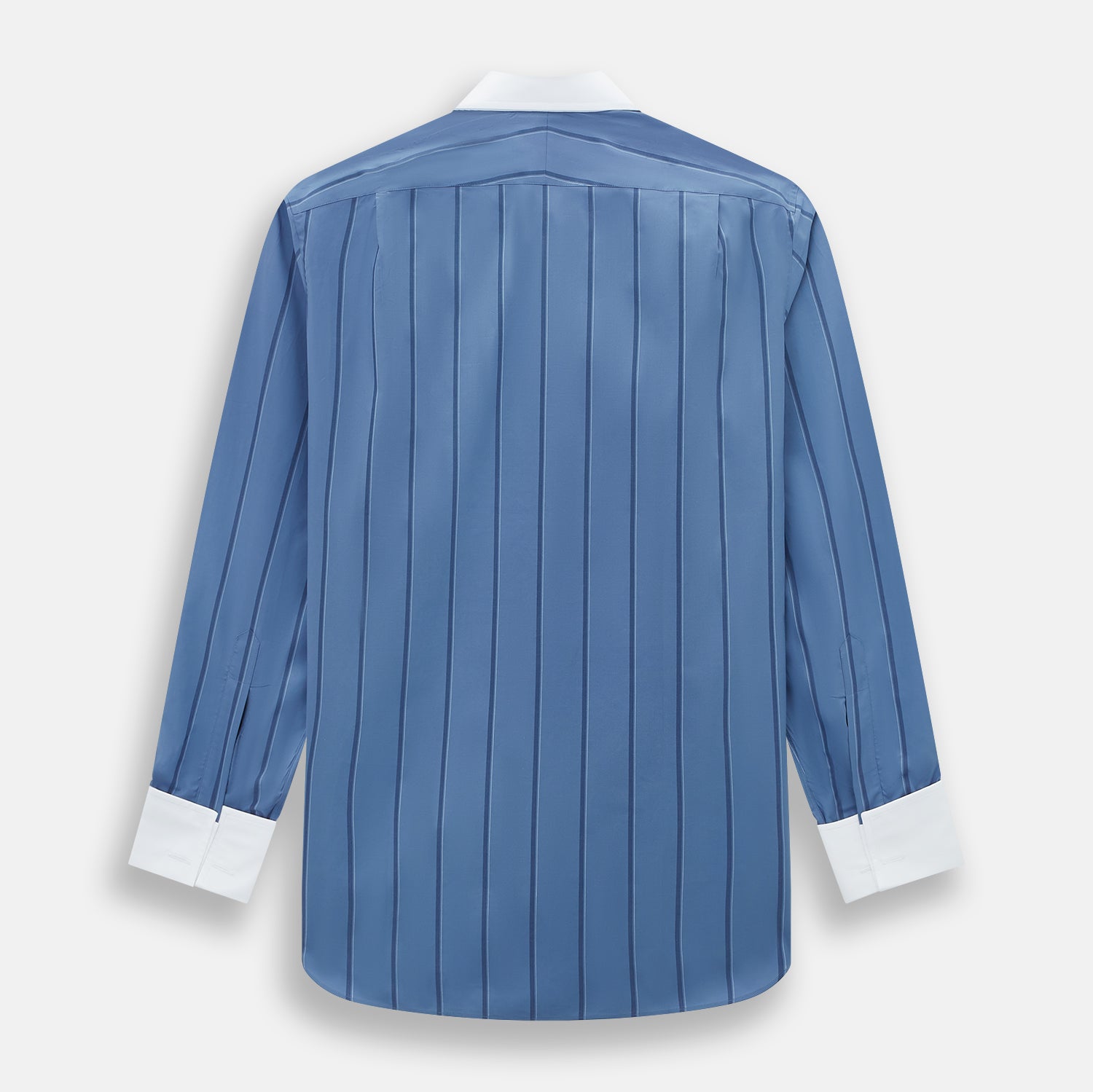 View 3 of product Steel Grey Track Stripe Shirt with Contrast T&A Collar and Cuffs