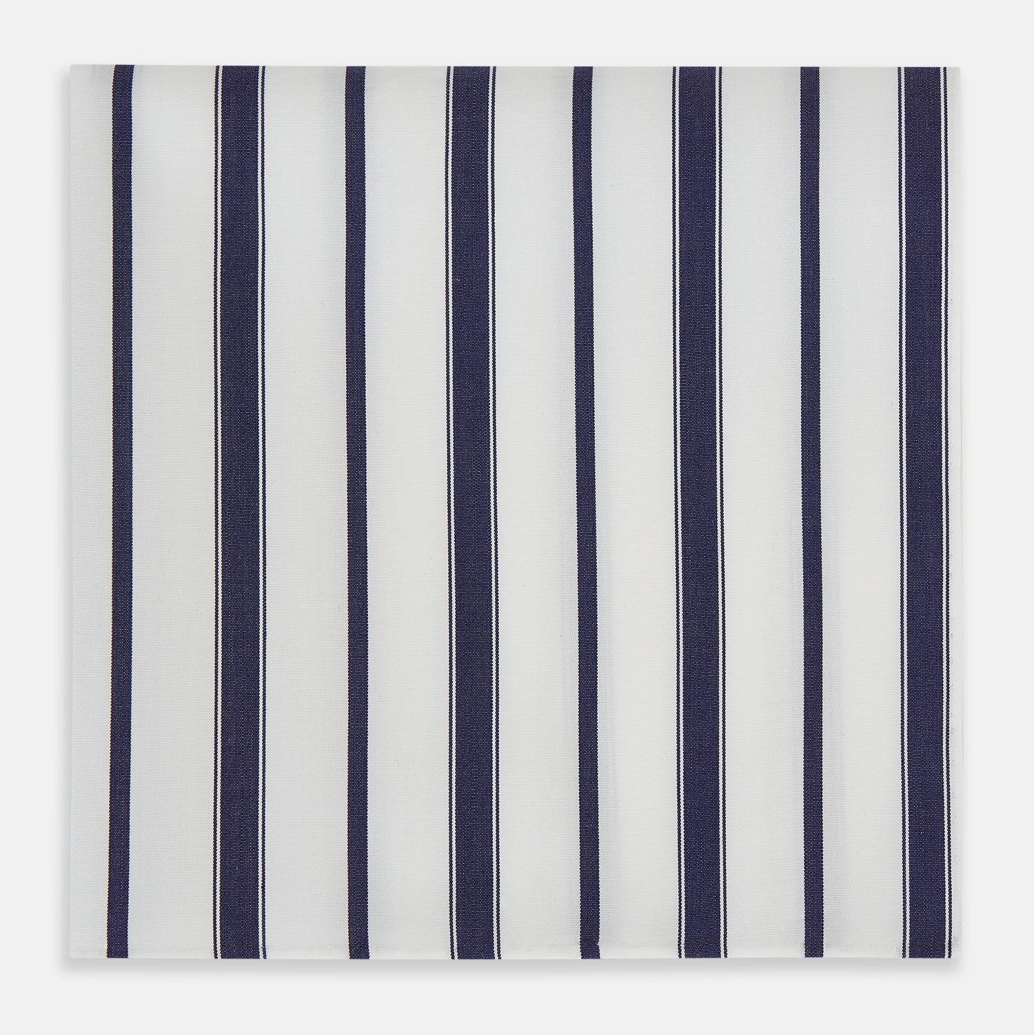 View 1 of product Navy Double Stripe Hand-Rolled Handkerchief