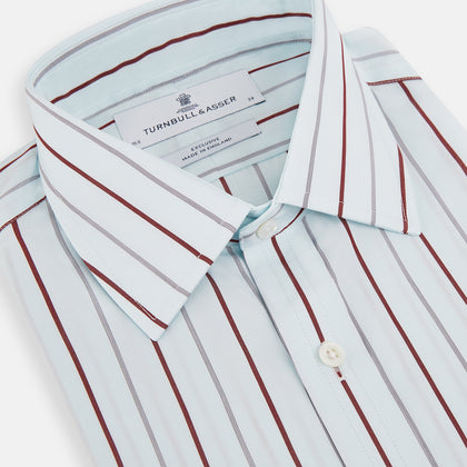 Burgundy Combination Stripe Mayfair Shirt Image 1