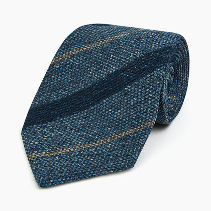 Blue Multi Stripe Silk Tie Image 4