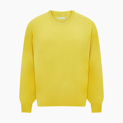 Canary Yellow Merino Round Neck Jumper Image 4