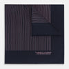 View 1 of product Navy and Pink Stripe Silk Pocket Square