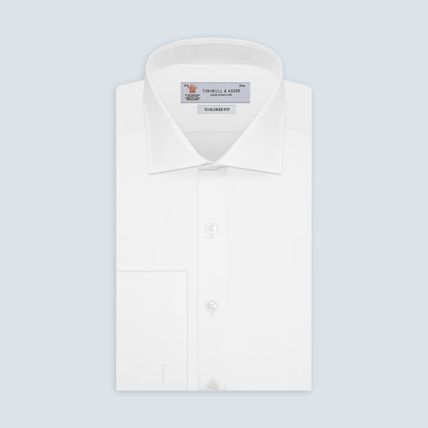 View 1 of product Tailored Fit Two-Fold 120 White Cotton Shirt with Kent Collar and Double Cuffs