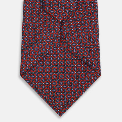 Red Multi-Floral Silk Tie Image 2