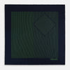 View 3 of product Navy and Fern Green Stripe Silk Pocket Square