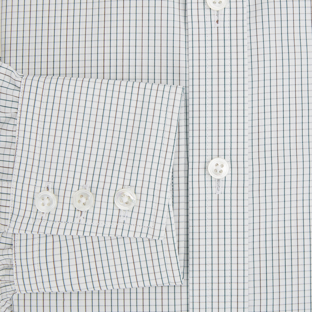 Forest Melange and Red Graph Check Mayfair Shirt