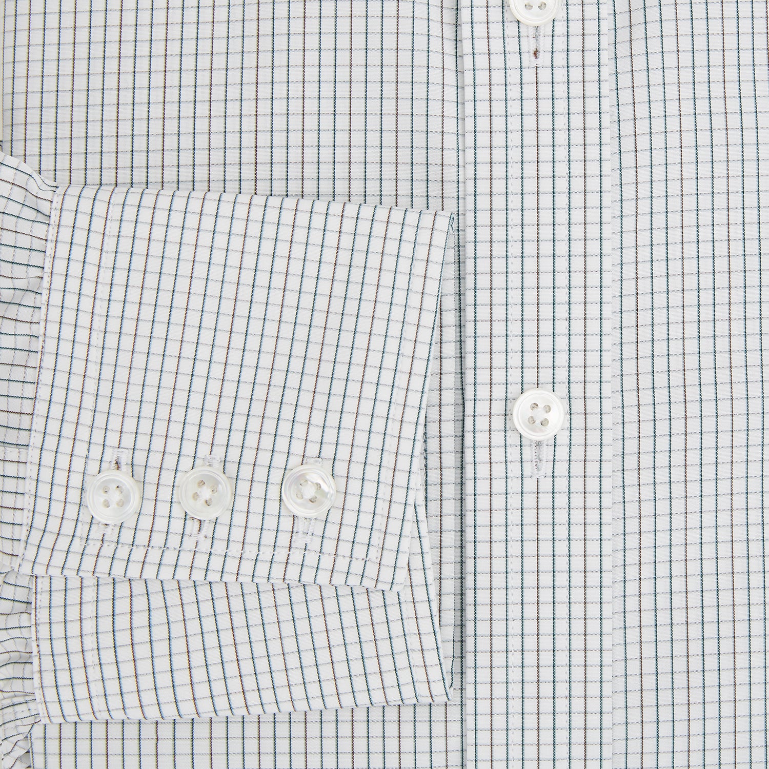 View 4 of product Forest Melange and Red Graph Check Mayfair Shirt