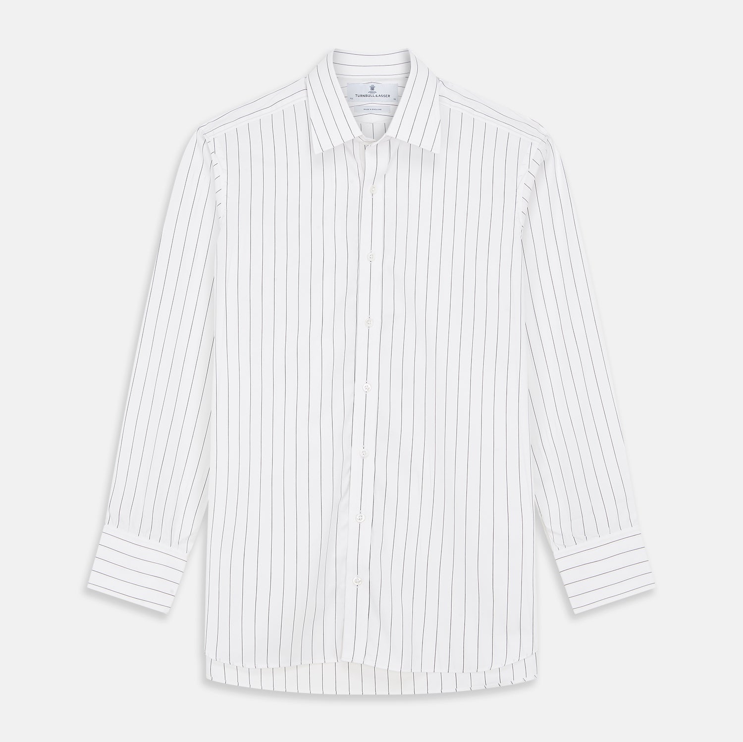 Black Fine Stripe Cotton Regular Fit Mayfair Shirt